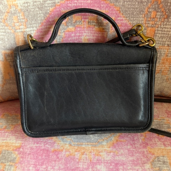 Vintage Coach Casino Bag 9924 Black Crossbody Leather Turn-Lock Top-Handle - Picture 9 of 9